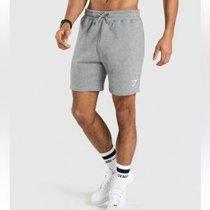 Gymshark Cotton Pocket Elastic Waist Workout Light Grey Shorts Men’s Medium